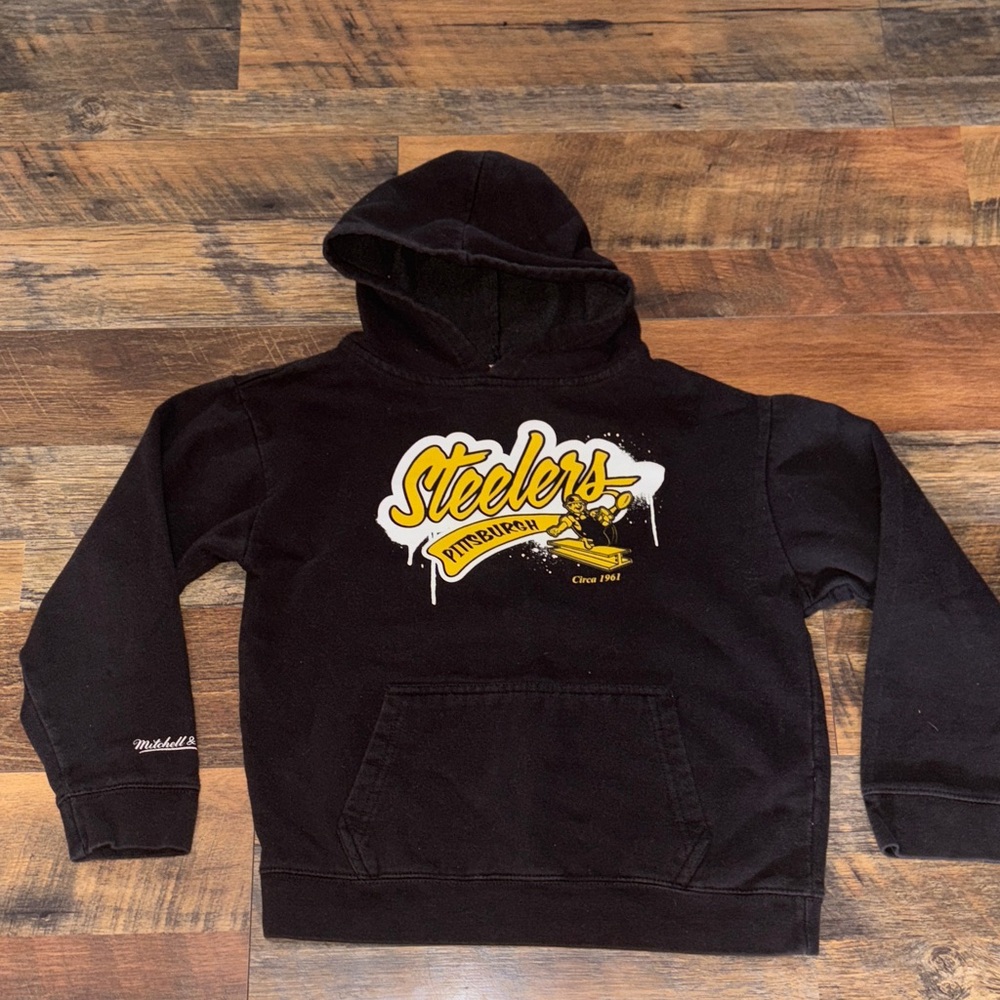 Mitchell & Ness Black and Gold Steelers Kids‎ Hoodie